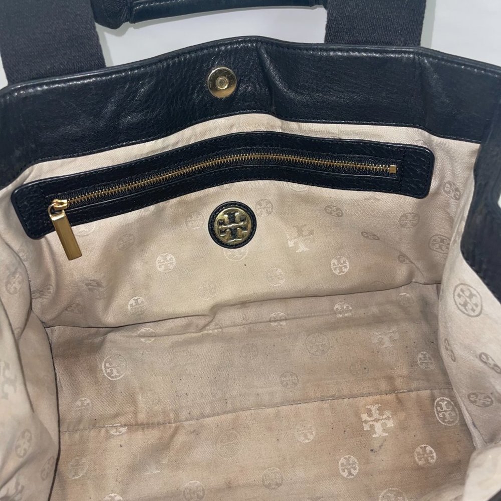 Tory Burch Black Leather Tote - Picture 9 of 10